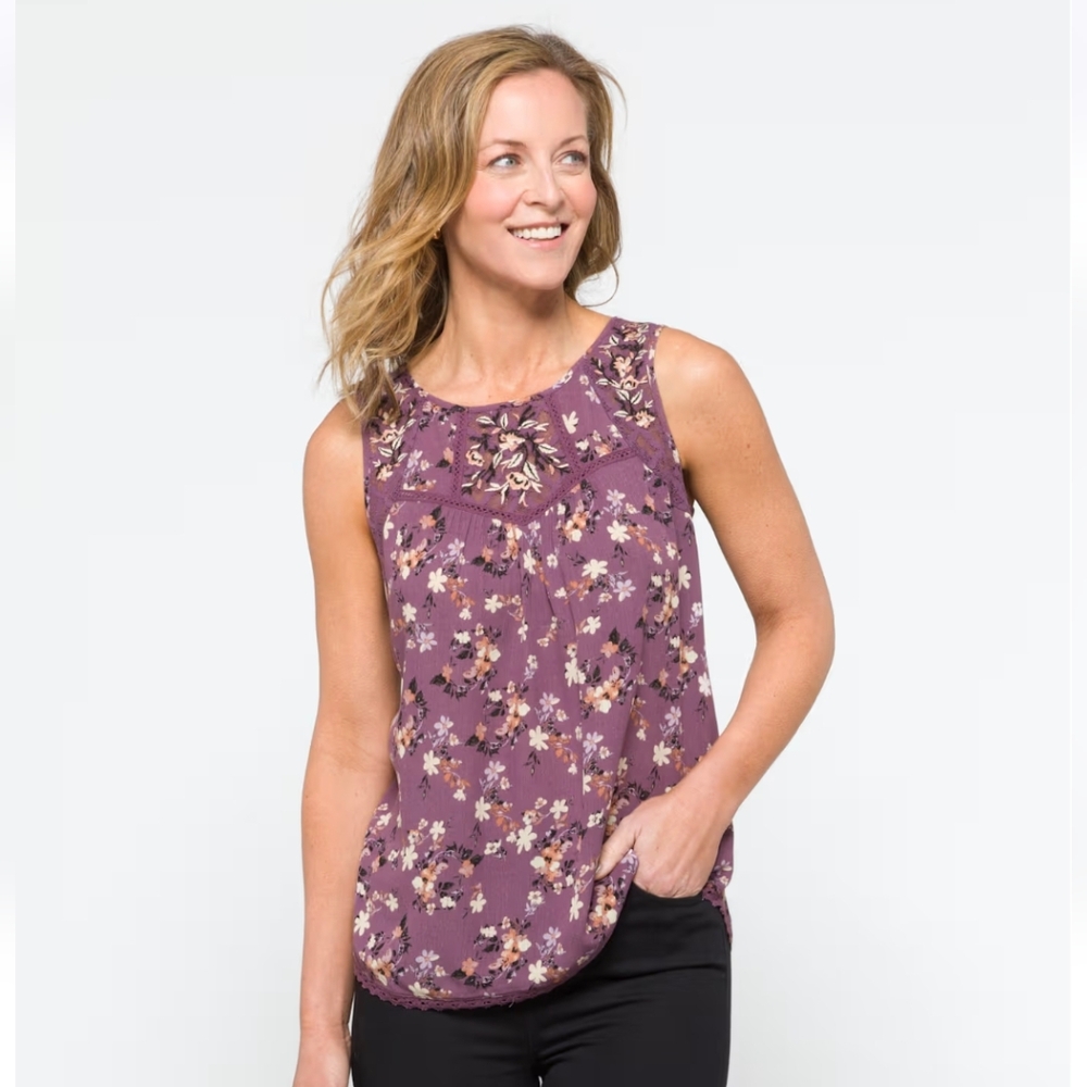 Mason and Belle Tempesta Sleeveless Lace Detail Blouse, Small